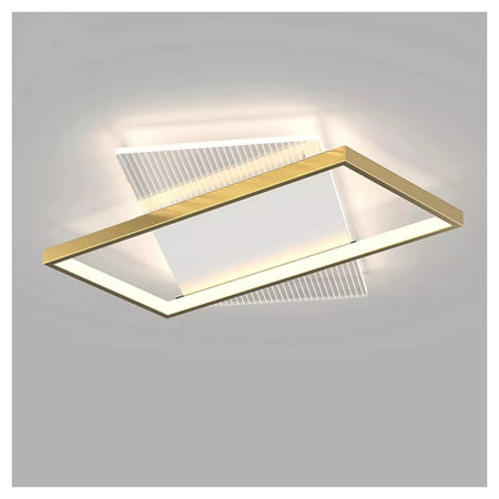 Plafoniera Led 32 W Rettangolare Oro Lampadario Da Soffitto Luce Naturale 71057