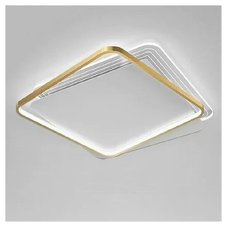 Plafoniera Led 35w Quadrata Oro Lampadario Da Soffitto Moderno Luce Fredda 70746