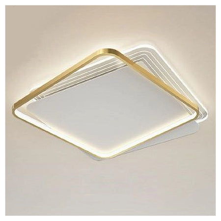 Plafoniera Led 35w Quadrata Oro Lampadario Da Soffitto Moderno Luce Naturale 70739