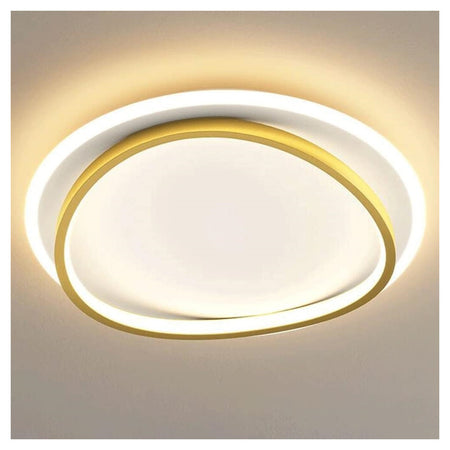 Plafoniera Led 36w Cerchio Bianco Oro Moderno Soffitto Tonda Luce Naturale 71493