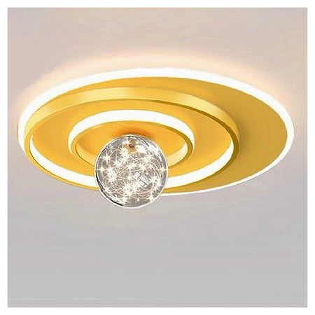 Plafoniera Led 48w Cerchio Spirale Oro Sfera Lampadario Tondo Luce Naturale 70777