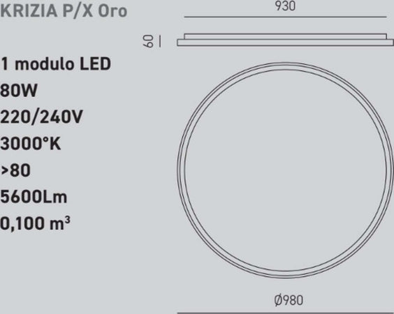 Plafoniera-led-Gea-Luce-KRIZIA-PX-O-80W-3000°K-alluminio-lampada-soffitto