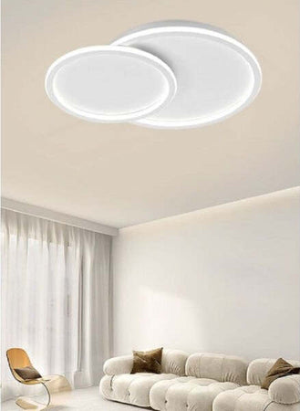 Plafoniera-Led-Lampadario-Soffitto-Design-A-2-Cerchi-Bianco-Moderno-45w-Pn-26-3c