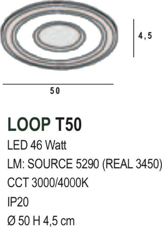 Plafoniera-led-Promoingross-LOOP-T50-LED-CCT-3450LM-lampada-soffitto-parete-classica-decoro-foglia