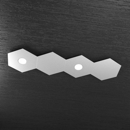 Plafoniera-Moderna-4-Moduli-Hexagon-Metallo-Grigio-2-Luci-Led-12X2W