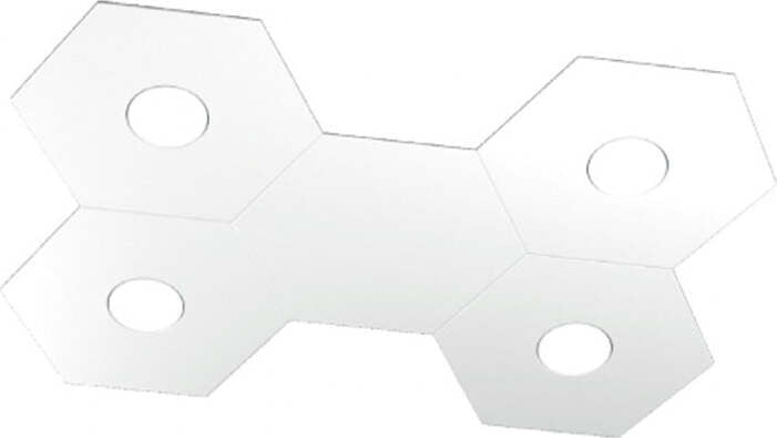Plafoniera-Moderna-5-Moduli-Hexagon-Metallo-Bianco-4-Luci-Led-12X4W