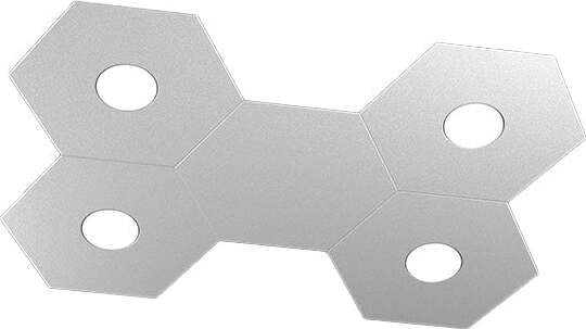 Plafoniera-Moderna-5-Moduli-Hexagon-Metallo-Grigio-4-Luci-Led-12X4W