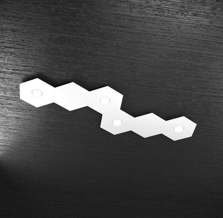 Plafoniera-Moderna-6-Moduli-Hexagon-Metallo-Bianco-4-Luci-Led-12X4W