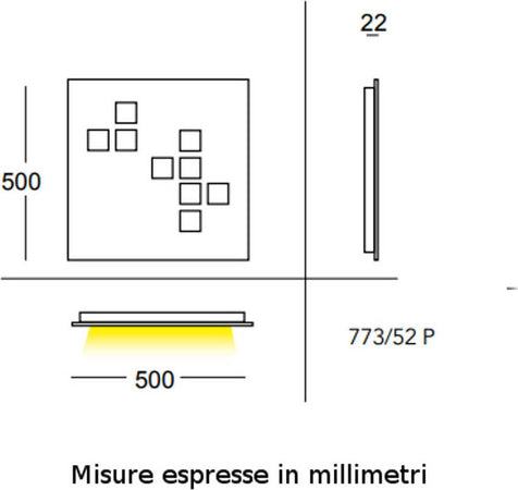 Plafoniera-moderna-Cattaneo-illuminazione-PLATEAU-773-52P-LED-40.5W-3420LM-3000°K-lampada-soffitto-parete-dimmerabile-IP20