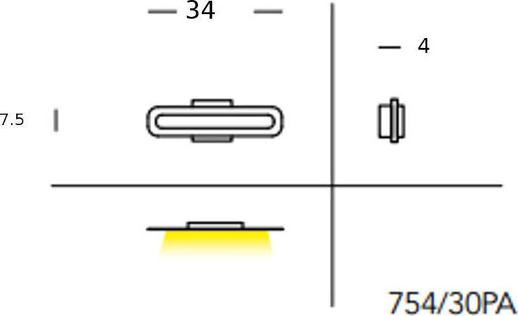 Plafoniera-moderna-Cattaneo-illuminazione-TRATTO-754-30PA-LED-2000LM-3000°K-lampada-soffitto-metallo-IP20