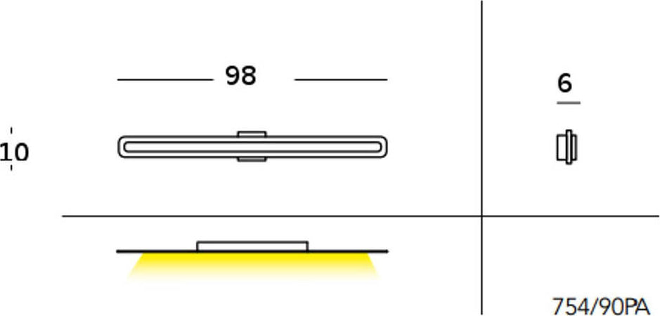 Plafoniera-moderna-Cattaneo-illuminazione-TRATTO-754-90PA-45W-LED-6000LM-3000°K-lampada-soffitto-metallo-interni-IP20
