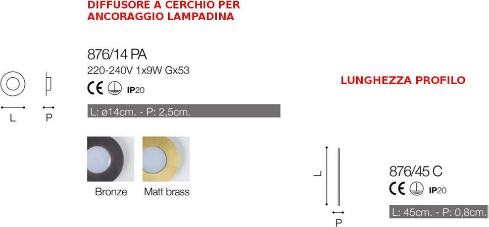 Plafoniera-moderna-Cattaneo-VINTAGE-876-45-PA-Gx53-LED-lampada-soffitto-parete-componibile-metallo-verniciato-interno