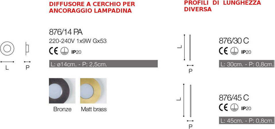 Plafoniera-moderna-Cattaneo-VINTAGE-876-5-PA-Gx53-LED-lampada-soffitto-parete-componibile-metallo-verniciato-interno