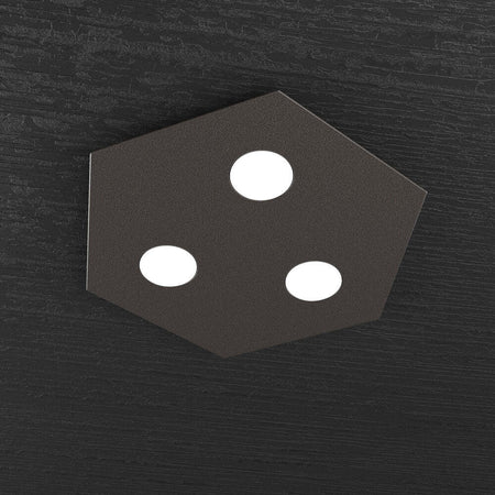 Plafoniera-Moderna-Esagonale-Hexagon-Metallo-Marrone-3-Luci-Led-12X3W