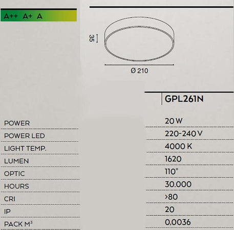 Plafoniera-moderna-Gea-Led-CLOE-35-GPL261N-lampada-soffitto-alluminio-bianco-opaco-tonda