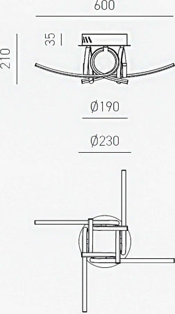 Plafoniera-moderna-Gea-Luce-TOSCA-P4-3000°K-60W-LED-alluminio-lampada-soffitto