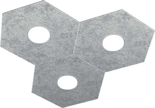 Plafoniera-Moderna-Hexagon-Metallo-Foglia-Argento-3-Luci-Led-12X3W
