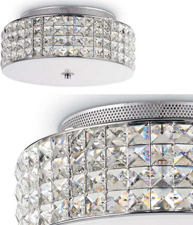 Plafoniera-moderna-Ideal-Lux-ROMA-PL4-093093-G9-LED-vetro-cristallo-lampada-soffitto