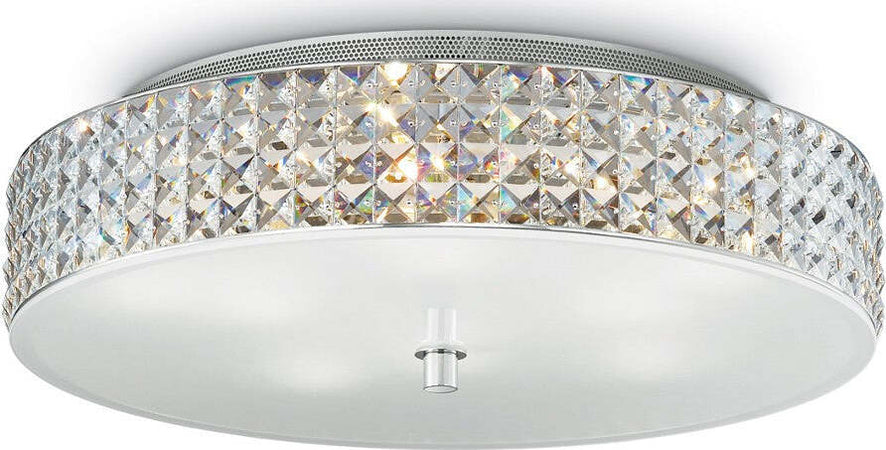 Plafoniera-moderna-Ideal-Lux-ROMA-PL9-087863-G9-LED-vetro-cristallo-lampada-soffitto