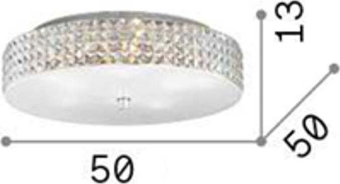 Plafoniera-moderna-Ideal-Lux-ROMA-PL9-087863-G9-LED-vetro-cristallo-lampada-soffitto