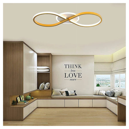 Plafoniera Moderna Led 22w Intrecciato Forma Infinito Oro Luce Naturale 4000k 71316