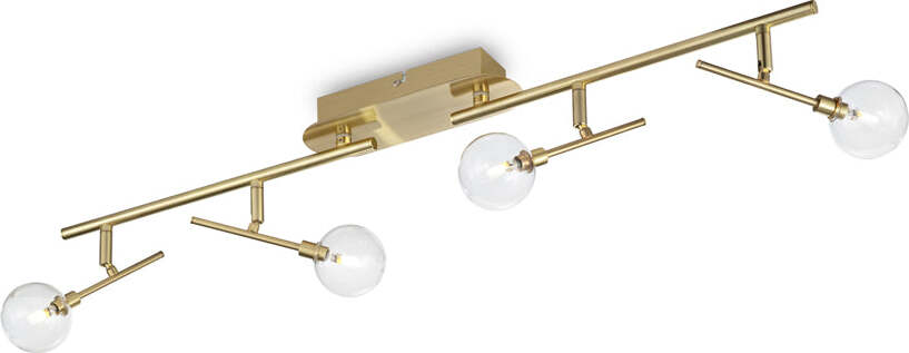 Plafoniera-Moderna-Maracas-Metallo-Ottone-4-Luci-2W-3000K-Luce-Calda