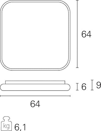 Plafoniera-moderna-Pan-International-DAMA-64x64-LED-alluminio-lampada-soffitto