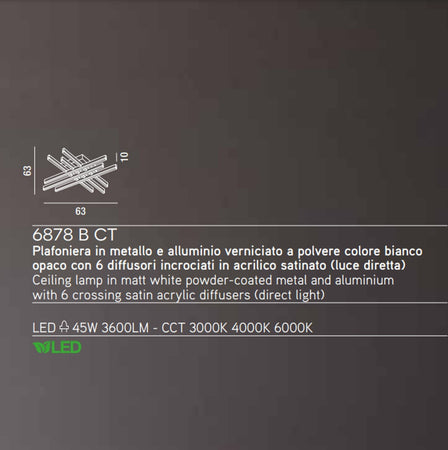 Plafoniera-moderna-Perenz-LASER-6878-B-CT-LED-alluminio-lampada-soffitto-parete