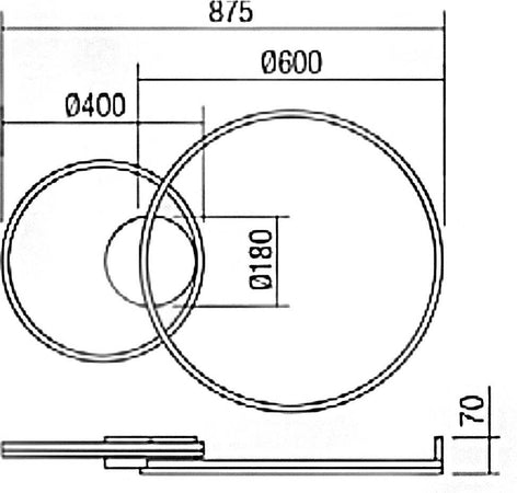 Plafoniera-moderna-Redo-Group-ORBIT-60+40-LED-5632-LM-CCT-dimmerabile-lampada-soffitto