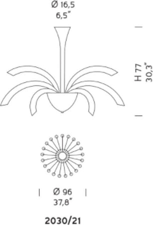 Plafoniera-moderna-Sylcom-PHOENIX-2030-21-G9-LED-vetro-Murano-lampada-soffitto