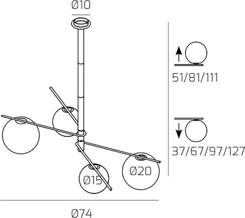 Plafoniera-moderna-Top-Light-BOOMERANG-1200-4-E27-led-lampada-soffitto-sfere-vetro