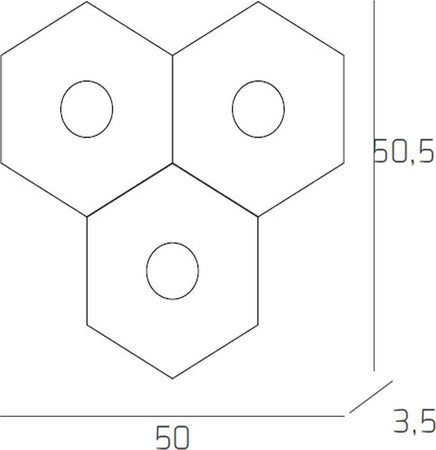 Plafoniera-moderna-Top-Light-HEXAGON-1142-3L-A3-GX53-LED-metallo-lampada-parete-soffitto