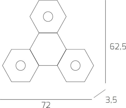 Plafoniera-moderna-Top-Light-HEXAGON-1142-3L1D-GX53-LED-metallo-lampada-parete-soffitto