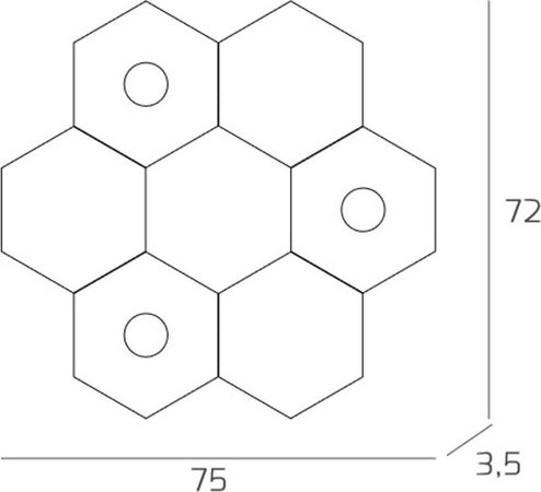 Plafoniera-moderna-Top-Light-HEXAGON-1142-3L3D-A2-GX53-LED-metallo-lampada-parete-soffitto