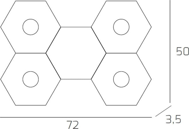 Plafoniera-moderna-Top-Light-HEXAGON-1142-4L1D-GX53-LED-metallo-lampada-parete-soffitto
