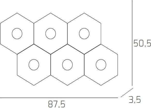 Plafoniera-moderna-Top-Light-HEXAGON-1142-6L-A2-GX53-LED-metallo-lampada-parete-soffitto
