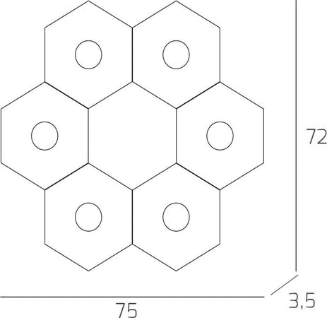 Plafoniera-moderna-Top-Light-HEXAGON-1142-6L-A3-GX53-LED-tonda-lampada-parete-soffitto