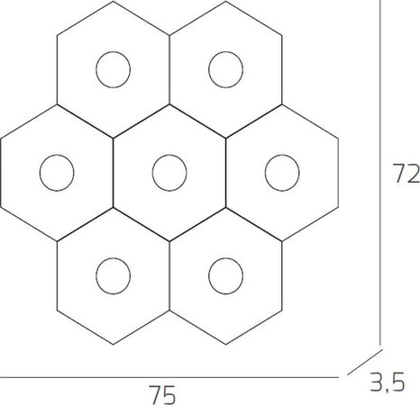 Plafoniera-moderna-Top-Light-HEXAGON-1142-7L-GX53-LED-metallo-lampada-parete-soffitto