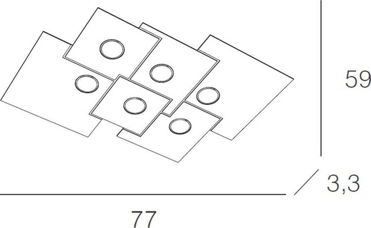 Plafoniera-moderna-Top-Light-PLATE-1129-PL6-R-Gx53-LED-metallo-lampada-soffitto