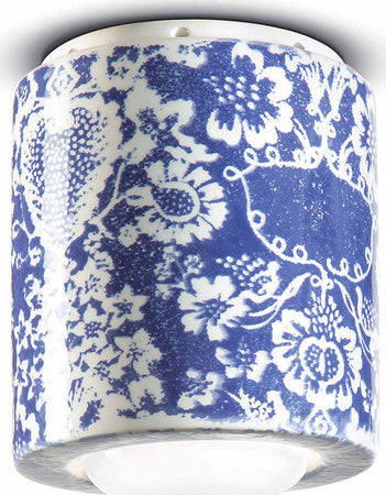 Plafoniera-Piccola-Vintage-Decò-Pi-Ceramica-Ming-Blu-1-Luce-E27