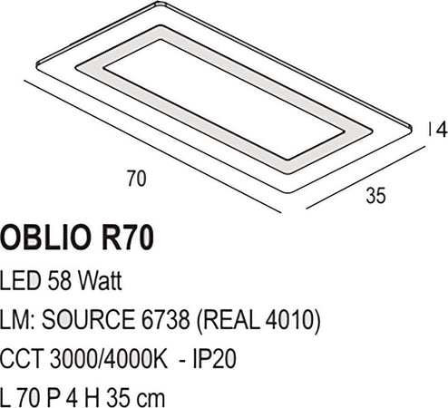 Plafoniera-Promoingross-OBLIO-R70-LED-CCT-4010LM-metallo-metacrilato-lampada-soffitto-parete-moderna-classica