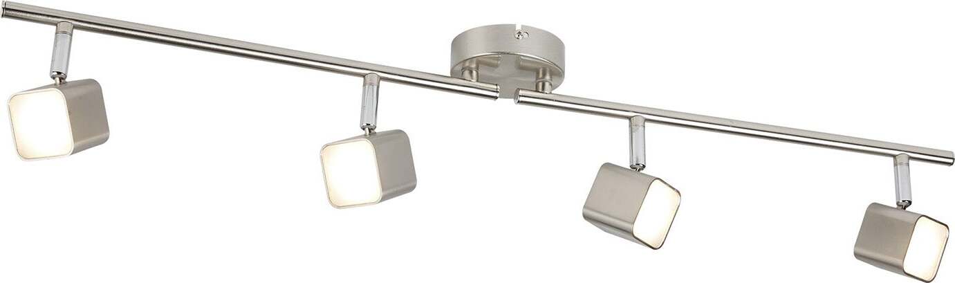 Plafoniera-Quadruplo-Acciaio-Argento-Policarbonato-Cromo-Led-17W-3000K