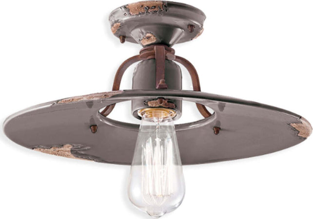 Plafoniera-rustica-Ferroluce-Retrò-COUNTRY-C1445-E27-LED-ceramica-lampada-soffitto