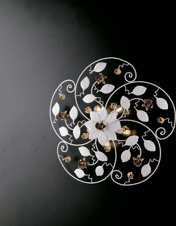 Plafoniera-Shabby-Chic-Bella-Bianco-5-Luci-E14