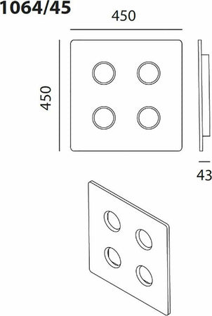 Plafoniera-Toscot-VIVALDI-1064-45x45-GX53-LED-galestro-terracotta-lampada-soffitto-classica-rustica-interno