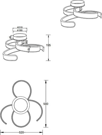 Plafoniera-Trio-Lighting-FRANCIS-40W-LED-6000LM-3000°K-dimmerabile-metallo-lampada-soffitto-interno