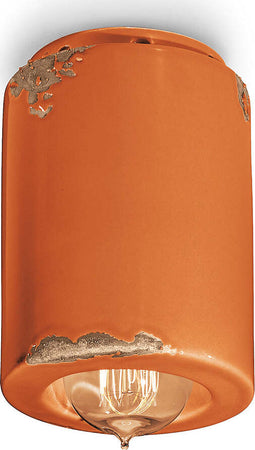 Plafoniera-Vintage-Ceramica-Arancio-1-Luce-E14