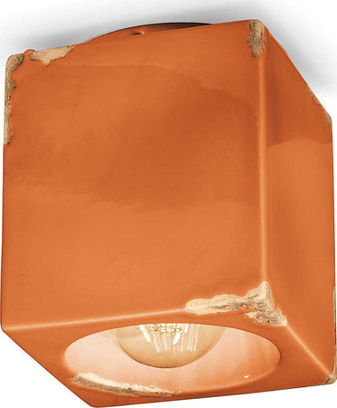 Plafoniera-Vintage-Ceramica-Arancio-1-Luce-E27