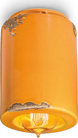 Plafoniera-Vintage-Ceramica-Gialla-1-Luce-E14