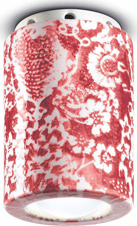 Plafoniera-Vintage-Decò-Pi-Ceramica-Ming-Rosso-1-Luce-E14